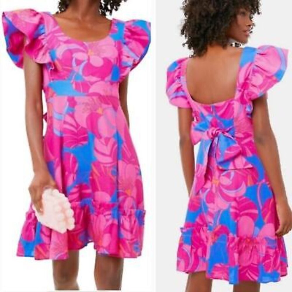 Tuckernuck Edisto Linen Dress in Wild Azalea Large